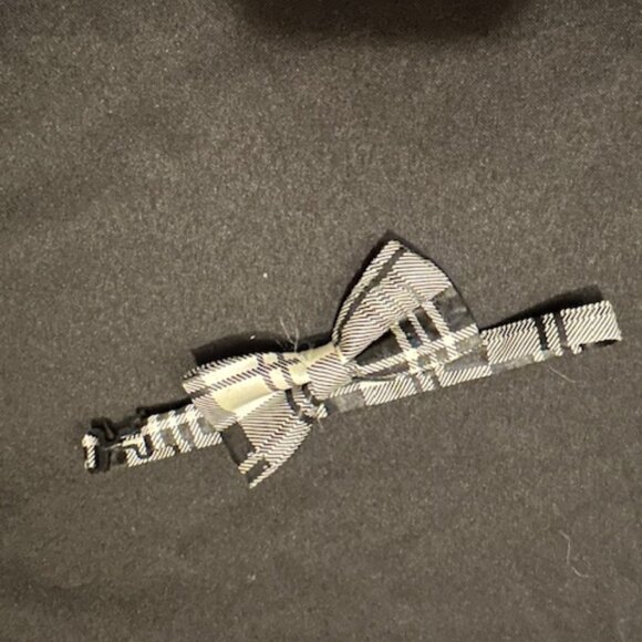 boutique Other - Black & Tan Plaid Satin Bow Tie    -PETS